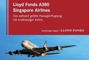 Werbung für Lloyds Flugzeugfonds © Lloyd Fonds A380 Flugzeugfonds GmbH & Co. KG