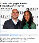 OLIVEDA-Gründer Thomas Lommel mit OLIVEDA-Botschafterin Barabara Beckeer © Ausriss aus BZ Basel